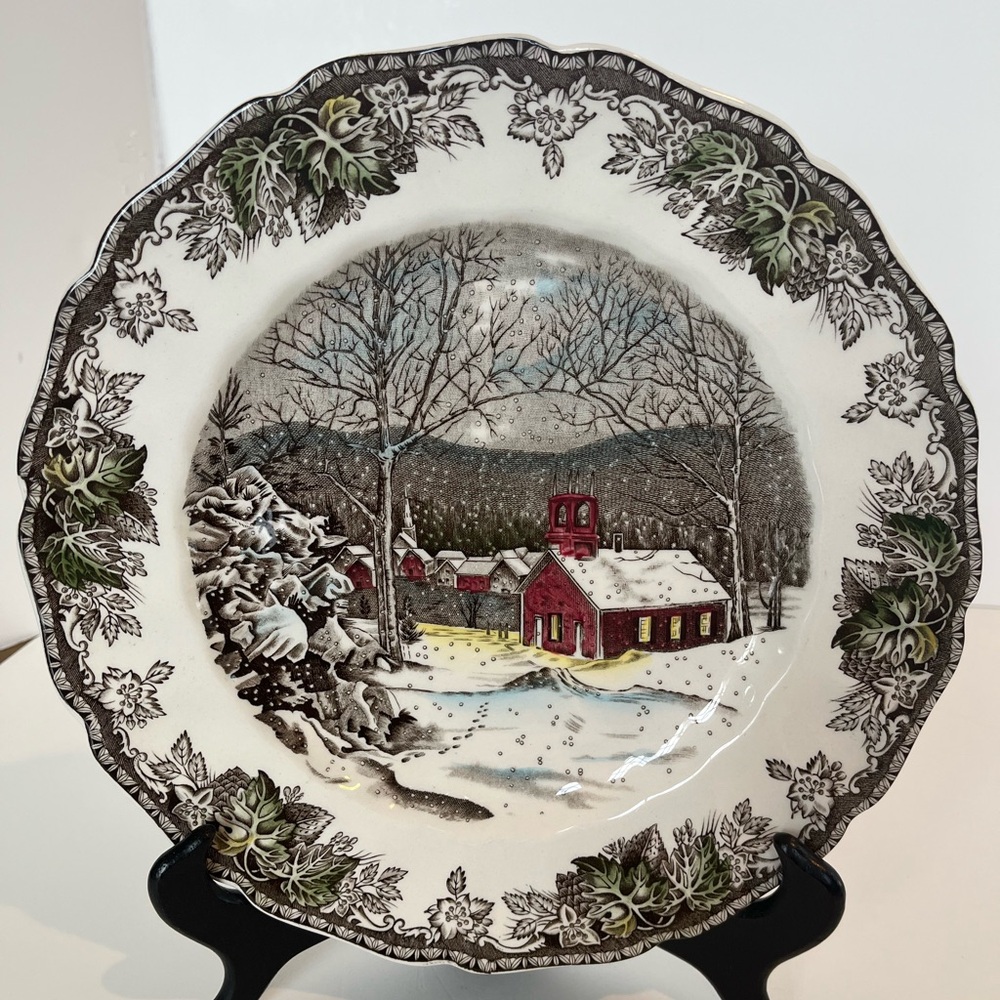 Vintage Johnson Brothers "The Friendly Village" Dinner Plate "School House"